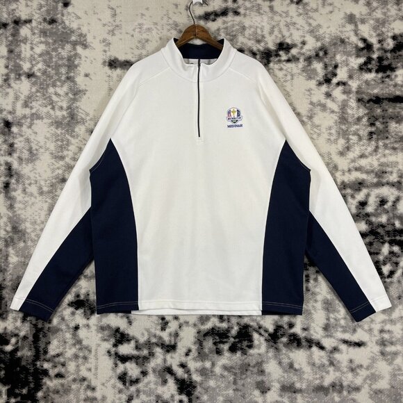 PGA Pullover Mens Size XXL White Colorblock‎ Ryder Cup Medinah Golf Caddying - Picture 1 of 13